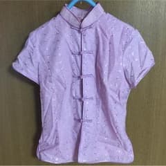 チャイナブラウス コットン パープル Mのサムネイル