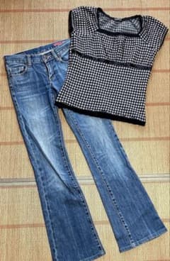 早い者勝ち!!今流行り!ギンガムチェックトップス!!Y2KピチT 平成 GRLのサムネイル