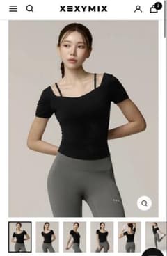 新品　ゼクシィミックス　ハートネック 半袖 ブラトップ　ブラック　XLのサムネイル