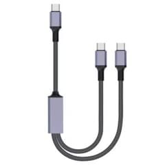 100W 2in1 USB C 케이블 타입 C 가랑이 충전 케이블 PD 1.5m