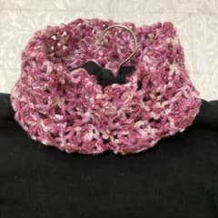 かぎ針編み　花モチーフのスヌード　マフラーのサムネイル