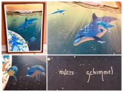 ◇真作保証◇シムシメール 大判シルク版画 イルカ 10/275 購入60万円