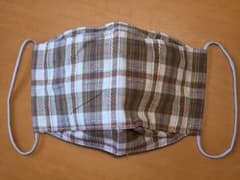 メンズ チェック柄ハンドメイドマスク（コットン）　値引き対応致します。