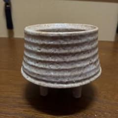 【池坊】花器 陶器 三つ脚 小型 花入れ ナチュラル 和モダン 生け花 昭和のサムネイル
