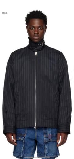 sacai 23ss ピンストライプジャケット ブルゾン ネイビー サイズ1 