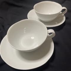 自宅保管品　波佐見焼　陶房　青　カップ＆ソーサー 2客セットのサムネイル