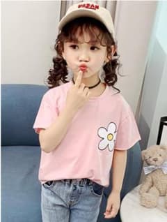 ベビーお花Tシャツ☆サイズ90【ピンク】のサムネイル