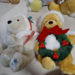 d*3様 ディズニー クリスマス ぬいぐるみ くまのプーさん 白くま 2体セットのサムネイル