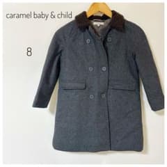 【良品】caramel baby&child キッズ コート 8 襟ボア付きのサムネイル