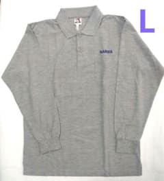 L グレー 長袖ポロシャツ SANWA刺繍ロゴ入り 紳士 メンズ SOWA - メルカリ