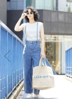 something レースアップサロペットのサムネイル