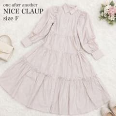 完売品 NICE CLAUP ティアードロングシャツワンピース キャミソール付のサムネイル