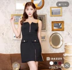 DAZZY 黒 ジッパー付きドレス S-Lのサムネイル