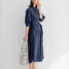 y*i様 美品⭐️23区　23SS 洗える ストレッチワンピース ピンタック　紺 y*i様 美品⭐️23区 23SS 洗える ストレッチワンピース ピンタック 紺