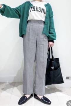 GLOBAL WORK　ウツクシルエットストレートパンツ　ギンガムチェックのサムネイル