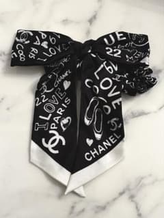 CHANEL ヘアシュシュ リボン ブラックのサムネイル