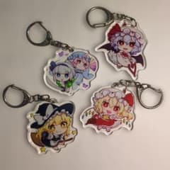 東方Project フラン、レミリア、幽々子と妖夢、魔理沙 アクキー4個セットのサムネイル
