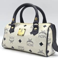 MCM ヴィセトス ミニ ハンドバッグ ボストン レザー ロゴプレート