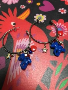 ☆ANNA SUI アナスイ☆ クマモチーフピアス ロイヤルブルーのサムネイル