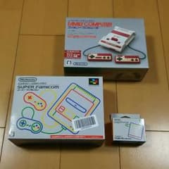 （新品）スーパーファミコンミニ+ACアダプター+（中古）ファミコンミニのサムネイル