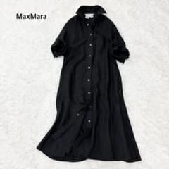 白タグ マックスマーラ シャツ ワンピース ピュアリネン ロング