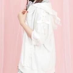 Secret Honey フリルレースアップ半袖パーカーのサムネイル