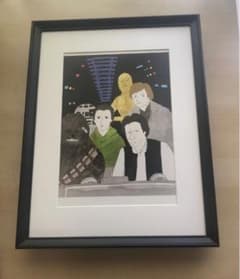 PK額装品 和田誠 映画 スターウォーズ A3額入 ポスター風 イラスト