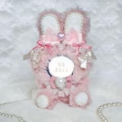 10-12cm ぬい服 おすわりぬい服 着ぐるみ うさ耳 量産型 ピンク ⑧