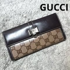 GUCCI グッチ 長財布 GG シルバーリボン金具 PVC×レザー - メルカリ