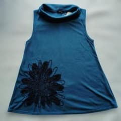 KANSAI BIS ターコイズ フラワー刺繍 ノースリーブチュニック13号のサムネイル