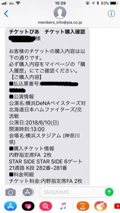 あい様専用 6月10日(日)DeNAvs日本ハム 内野席チケットのサムネイル
