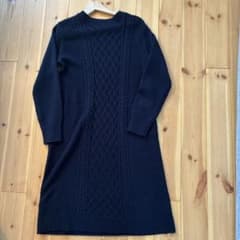chocol raffine robe ニットワンピース ネイビーのサムネイル