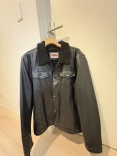 Levi's ボア襟付きブラックレザージャケットのサムネイル