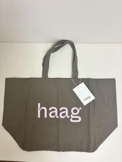 【新品タグ付】haag ヘイグ チェック トートバッグ ブラウン 韓国限定