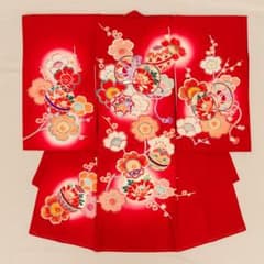 最高級新品正絹産着京友禅手描き美術、特撰盛本金、祝い四季花鼓毬古典上品遊戯文 最高級新品正絹産着京友禅手描き美術、特撰盛本金、祝い四季花鼓