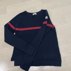215 MONCLER ネイビー リブ編みセーター　M 美品 紺　 モンクレール 215 MONCLER ネイビー リブ編みセーター M 美品 紺 モンクレール