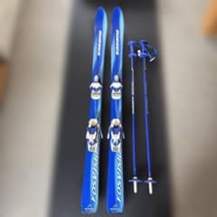 Kazama ジュニア スキー板 130cm ビンディング付 ストック付 - メルカリ