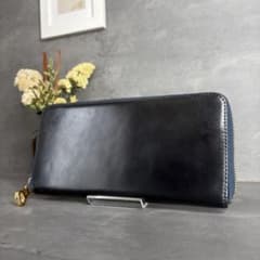 極美品】CIMABUE チマブエ アニリンコードバン ラウンドジップ 長財布