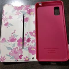 AQUOS WISH用　ELECOM Ultra Slim 花柄手帳型ケース 赤のサムネイル
