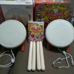Wii 太鼓の達人 ソフトと太鼓・バチ 2個セットのサムネイル