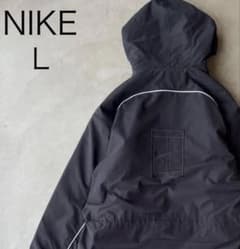 NIKE ナイキ L ベンチコート ロングコート 黒ブラック 刺繍 テニスロゴ