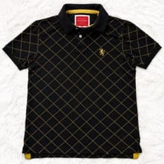 90s ChromeBody ポロシャツ ブラック 総柄 刺繍ロゴ 高級感 LLのサムネイル