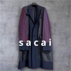 未使用級✨sacai チェスターコート　ネイビー sacai Suiting Coat 21ss チェスターコート サイズ2 希少 - メルカリ