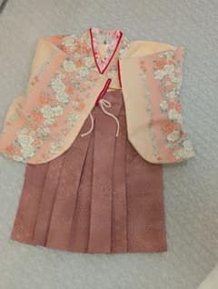 ベビー着物 花柄 ピンク系 60〜70サイズのサムネイル