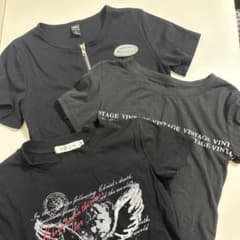SHEIN 3点セット Tシャツ 黒 可愛いのサムネイル