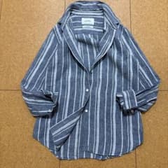 ジャーナルスタンダード レリューム 麻 リネン100% ストライプ 長袖シャツ