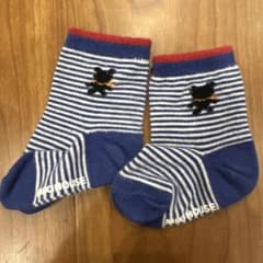 MIKIHOUSE ベビー靴下 ボーダー くま 9-10cmのサムネイル
