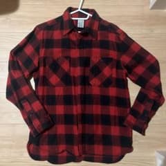 LA CLOTHING 赤黒チェック 長袖シャツのサムネイル