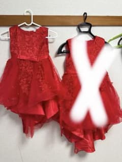 キッズ フォーマルドレス レッド 発表会 結婚式 110cmのサムネイル