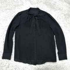 美品✨ ANAYI アナイ ボウタイブラウス 長袖 ノーカラー ブラック 38 